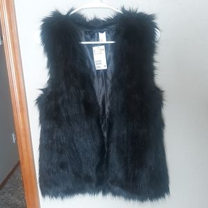 Black Faux Fur Vest